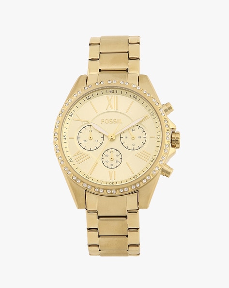 Buy Fossil Women's Modern Courier Stainless Steel Chronograph Dress Quartz  Watch, Gold, Chronograph at Amazon.in