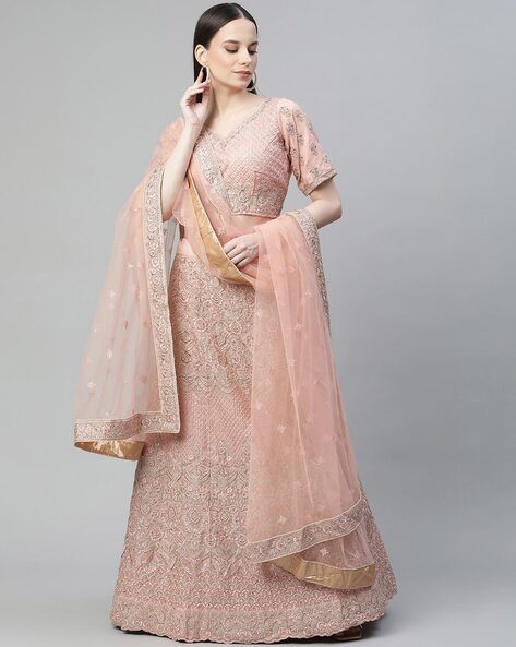 Embellished Semi-stitched Lehenga Price in India