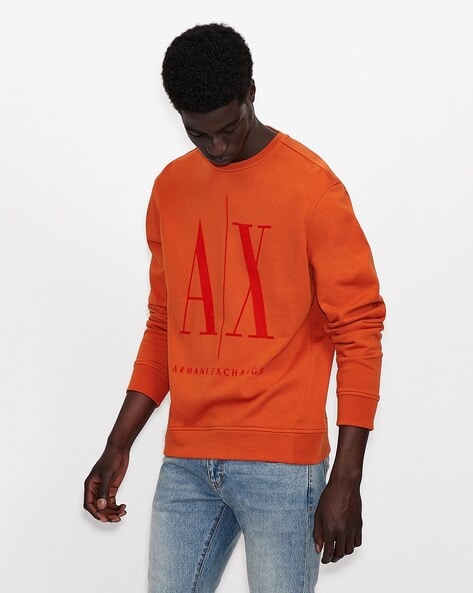 Introducir 51+ imagen armani exchange orange sweater