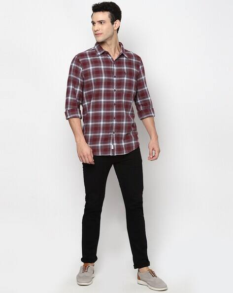 Buy Burgundy Shirts for Men by American 