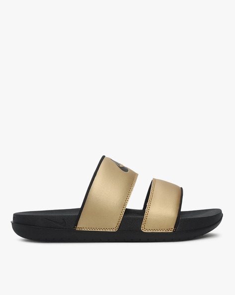 Nike slides women cheap gold