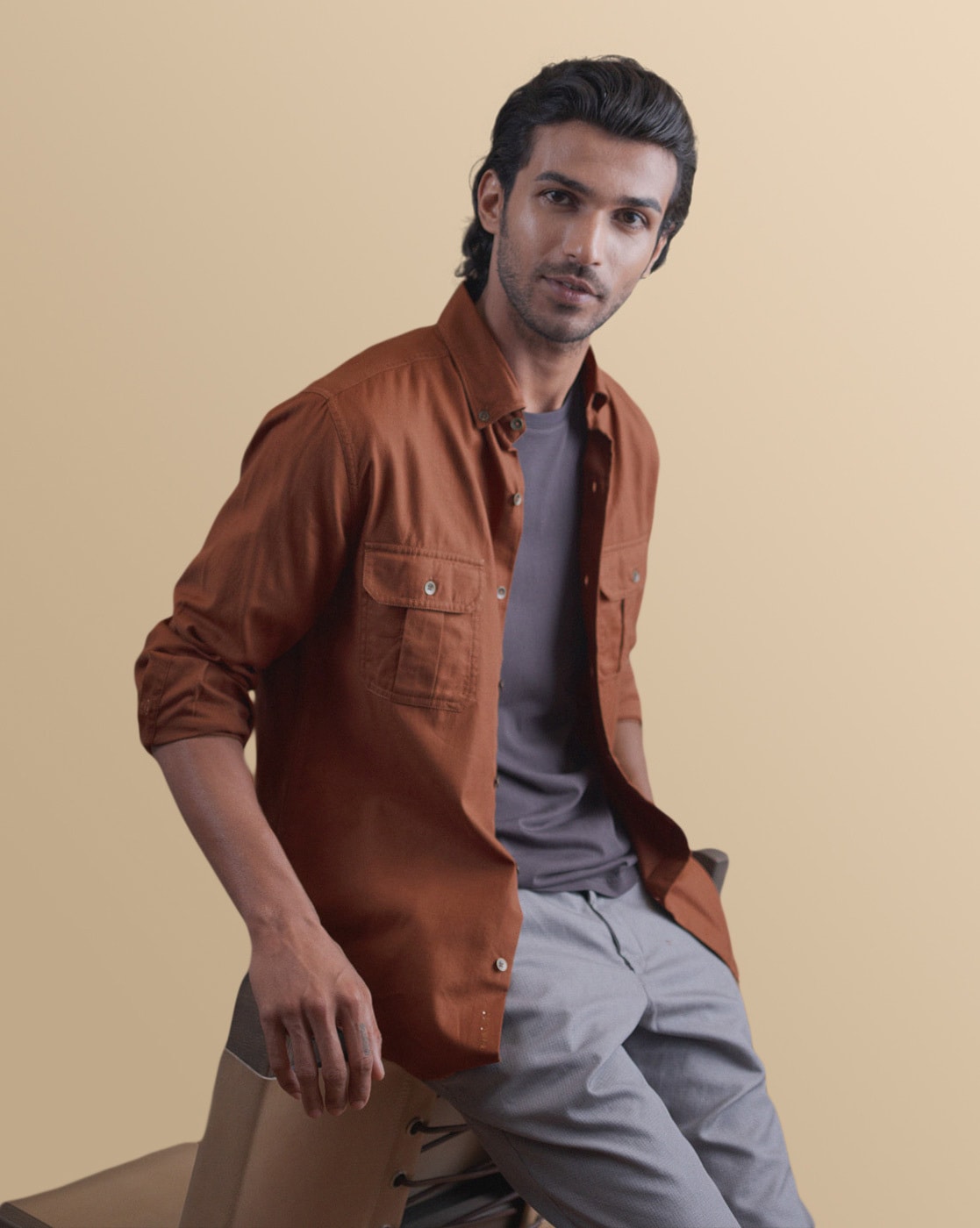 Buy Brown Shirts for Men by Andamen Online 