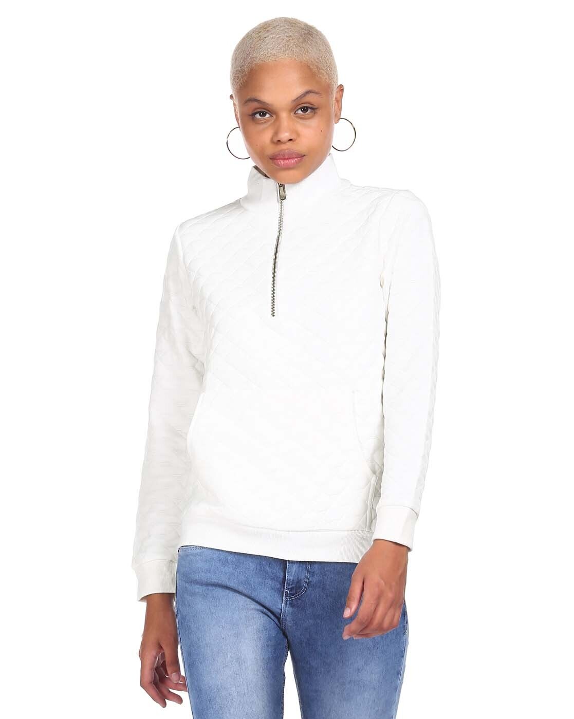 Buy White Sweatshirt Hoodies for Women by SUGR Online Ajio