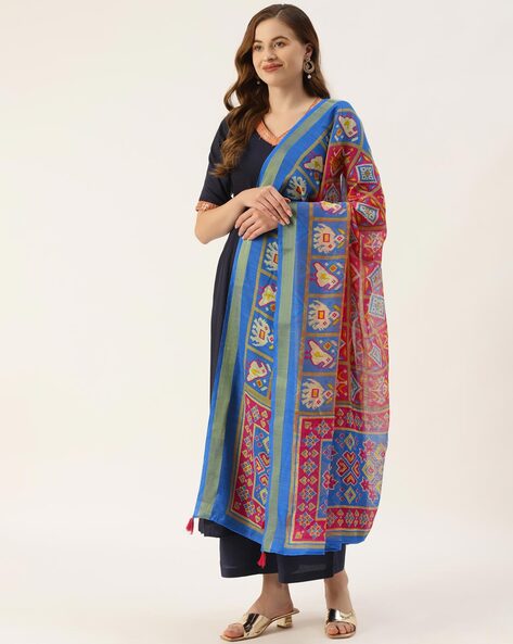 Prined Dupatta with Tassels Price in India