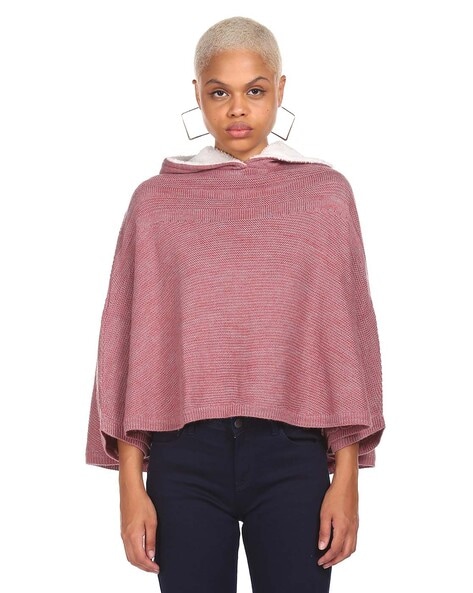 Hooded on sale cape sweater