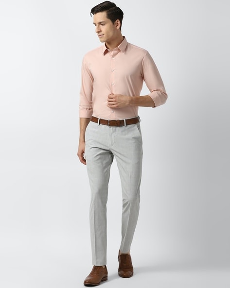 Satin Coral Pink Chinese Collar Shirt – Stagbeetle