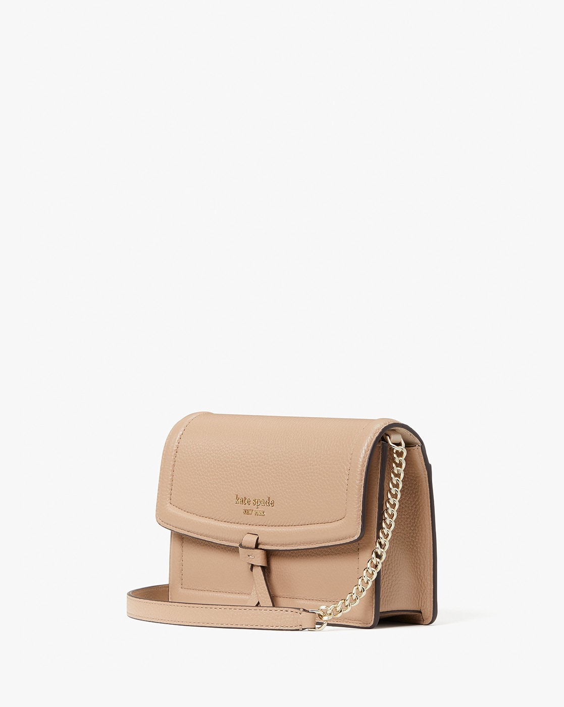 Kate Pebbled Leather Flap Crossbody Bag