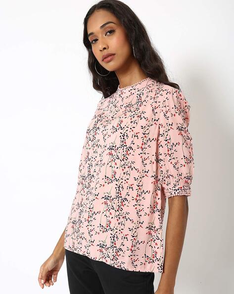 Gipsy Printed Top with Lace Trim