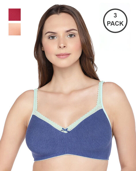 Buy Inner Sense Beige & Blue Solid Non Wired Non Padded Maternity