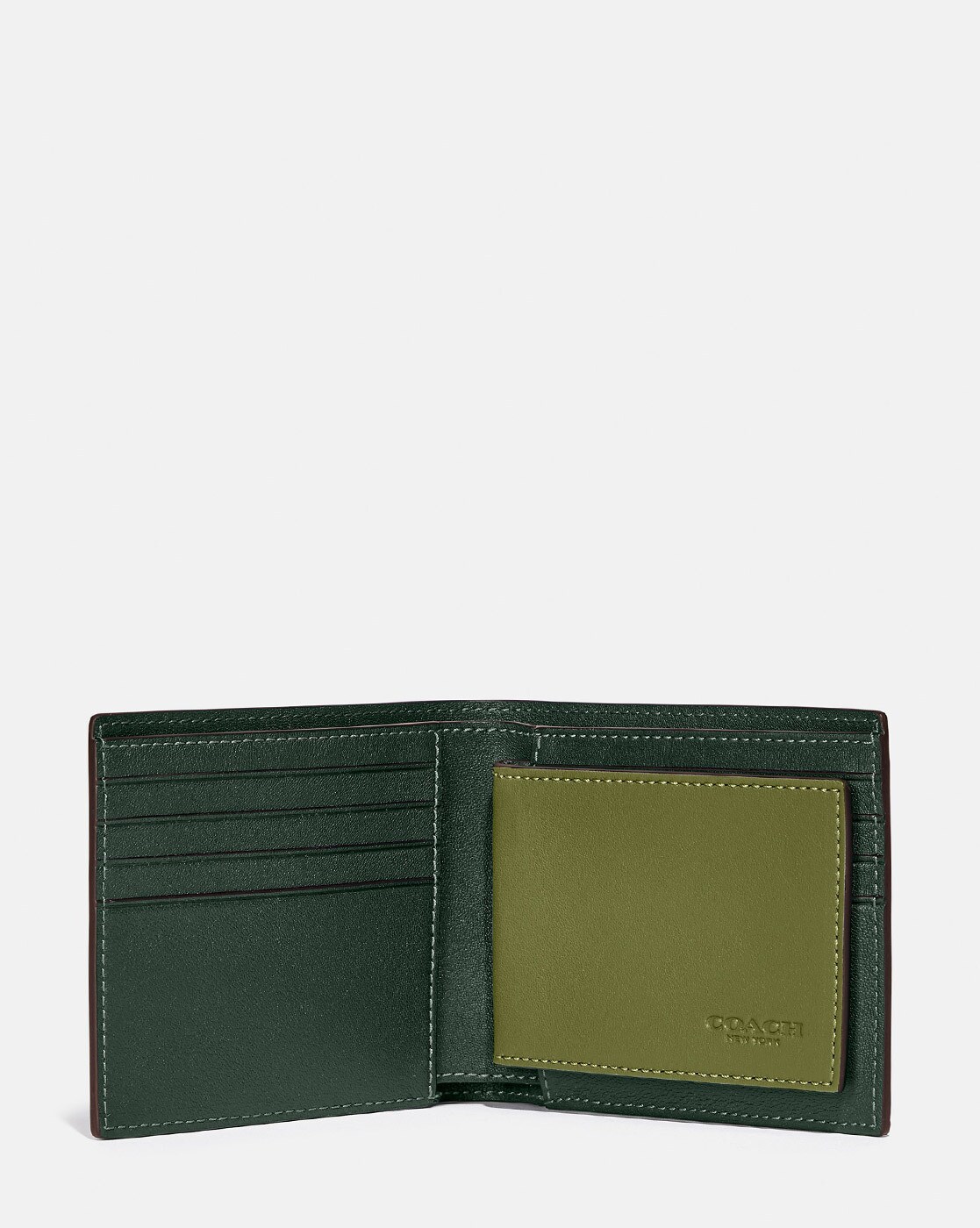  Leather Bifold Credit Crad-ID Billfold Forest Green Mens Wallet  : Clothing, Shoes & Jewelry