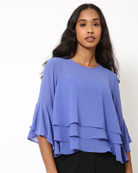 Gipsy Panelled Top with Ruffled Overlay