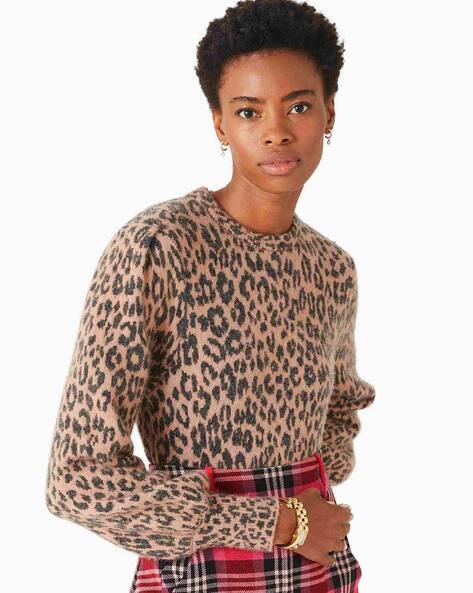Buy KATE SPADE Leopard Dream Round-Neck Pullover | Brown Color Women | AJIO  LUXE