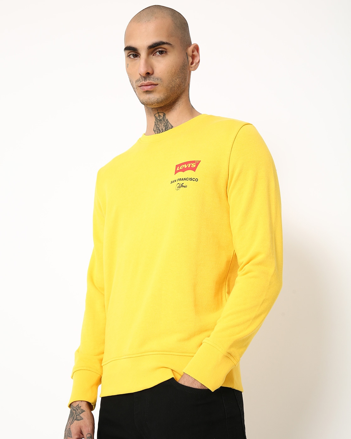 yellow levi's sweatshirt