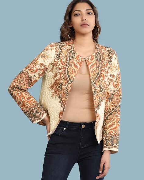 Buy Aarke Ritu Kumar Brown Striped Trench Jacket online