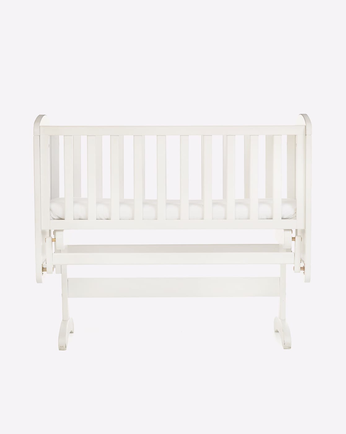 White clearance gliding crib