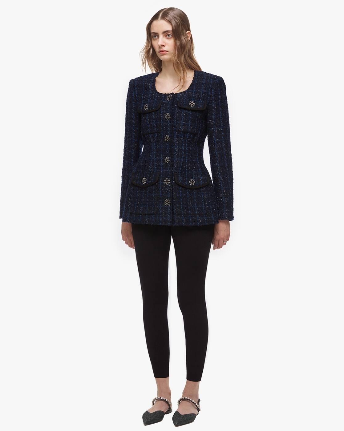 GLOWNY】24F/W☆PEBBLE BOUCLE JACKET (S,M) OUTWEAR - GLOWNY