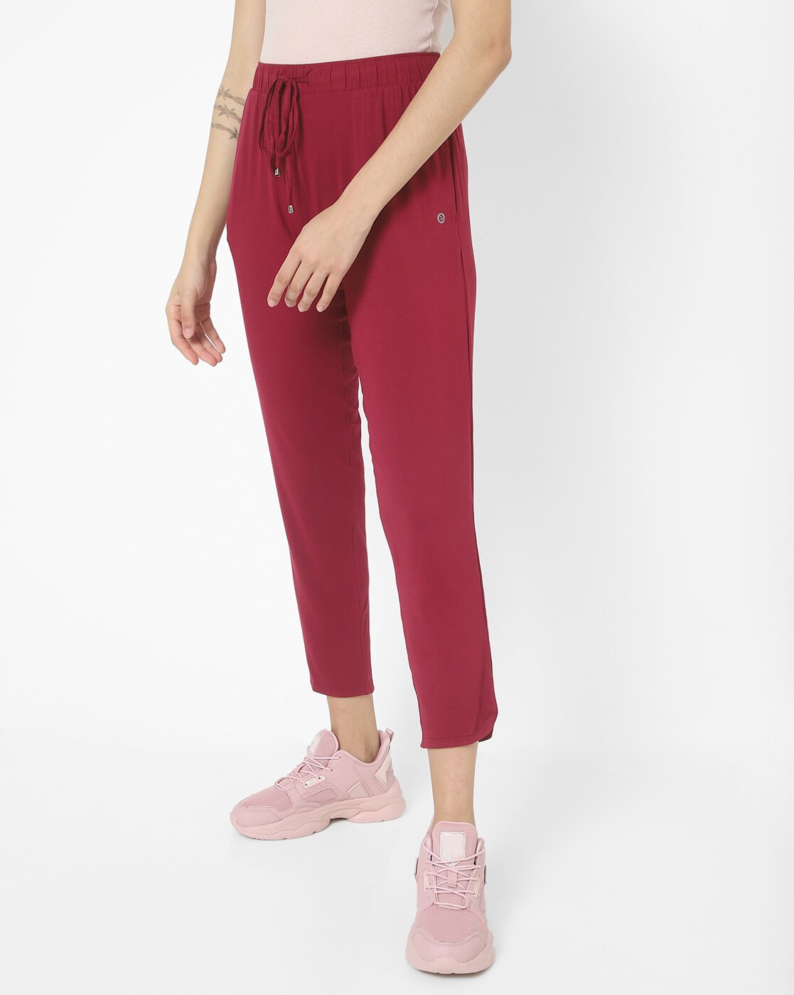 Buy Burgundy Track Pants for Women by Enamor Online