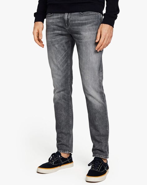 Tye Ice Peak Heavily Washed Straight Fit Jeans