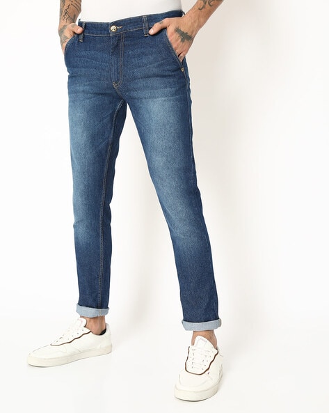 medium wash jeans for men