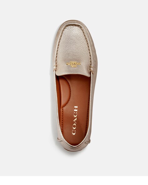 Buy Coach Marley Driver Loafers | Champagne Color Women | AJIO LUXE