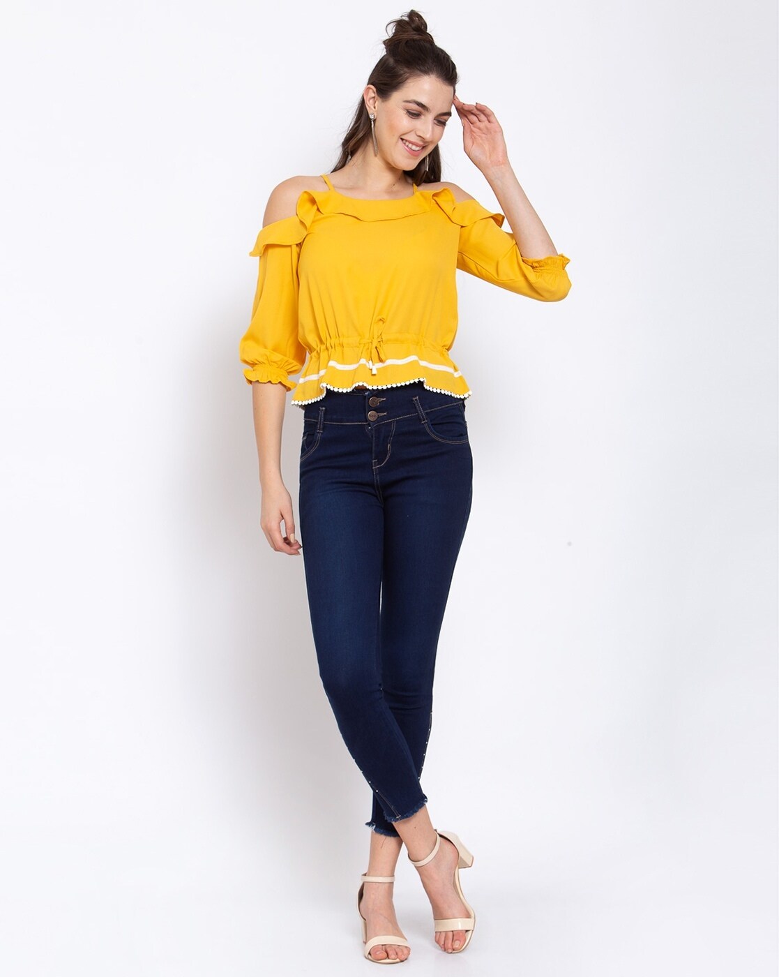 Buy Yellow Tops for Women by STYLE QUOTIENT Online 