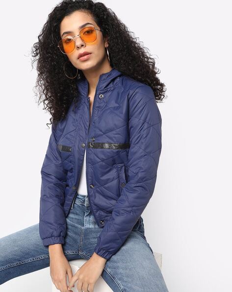 Padded Bomber Jacket - Light blue - Ladies