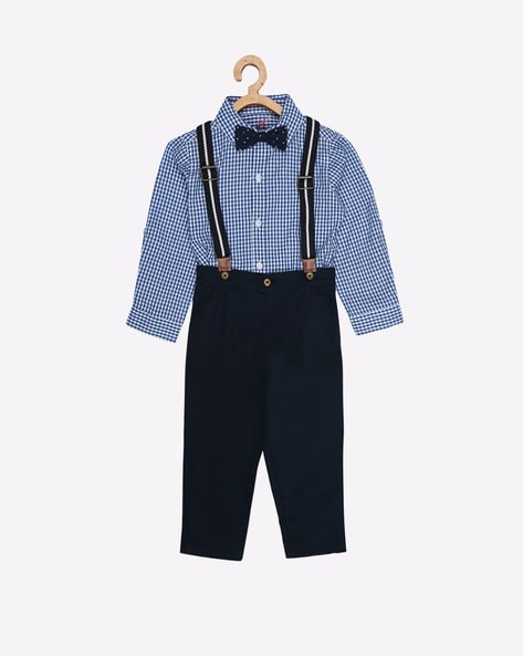 Jeetethnics Sets  Buy Jeetethnics Boys Black Checked Suspender Pant with  Shirt Set of 5 Online  Nykaa Fashion