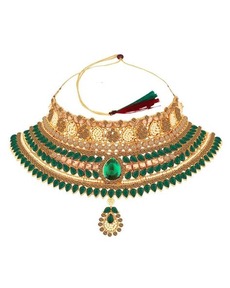 Alyesha Copper Gold Plated Choker Necklace Set