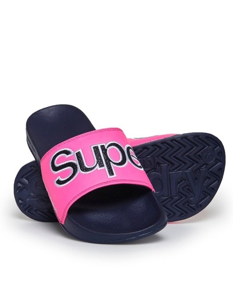 Glitter Poo Brand Embroidered Sliders