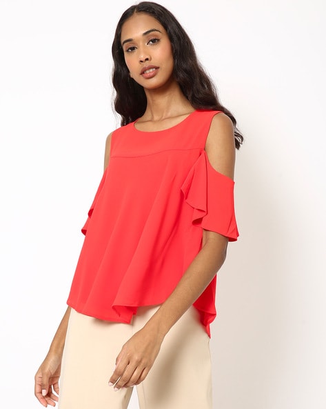 Gipsy Solid Cold-Shoulder Top