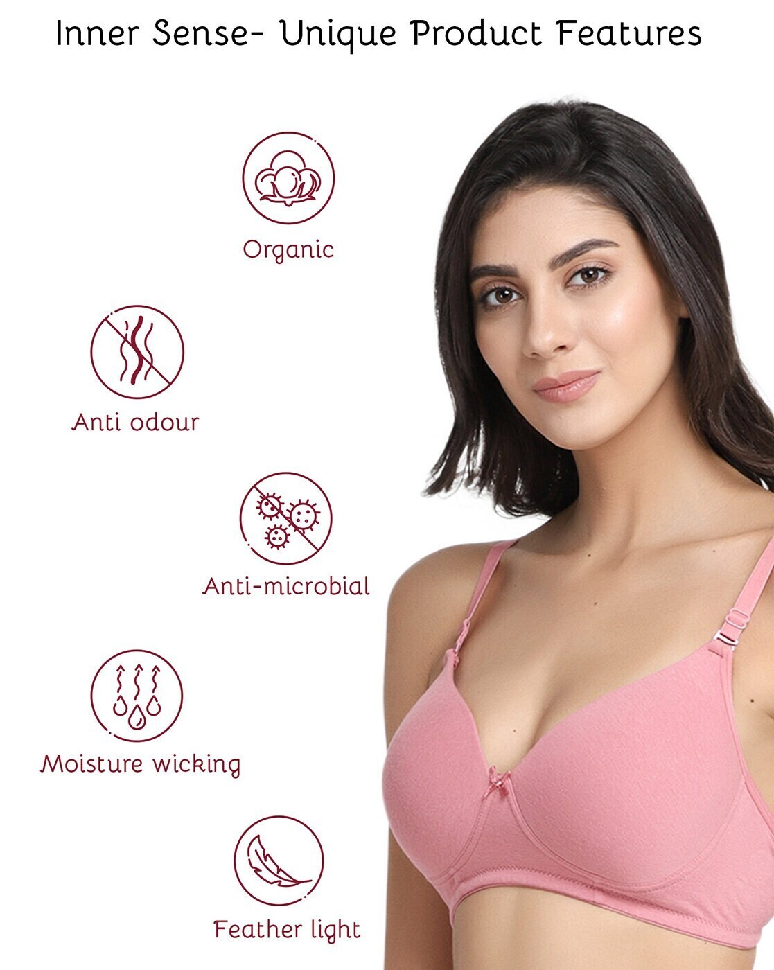 Buy online Set Of 3 Bow Patch Bra from lingerie for Women by Inner Sense  for ₹1709 at 11% off