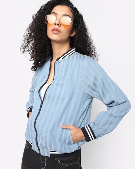 Striped bomber 2025 jacket womens