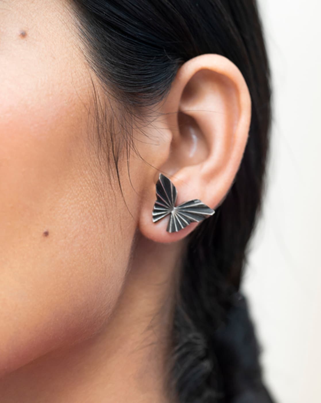 Claire's Silver 10MM Filigree Butterfly Hoop Earrings | CoolSprings Galleria