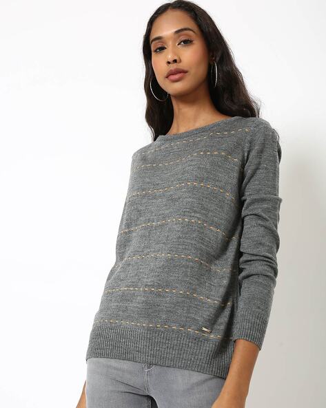 Species Striped Round-Neck Sweater