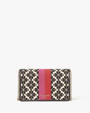 Buy KATE SPADE Floral Jacquard Wallet with Chain Strap | Black Color Women  | AJIO LUXE