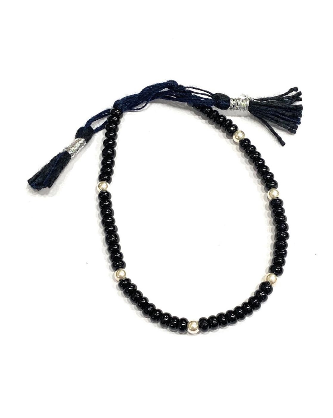 Buy Double Chain Black Bead Gold Bracelet | Karuri Jewellers