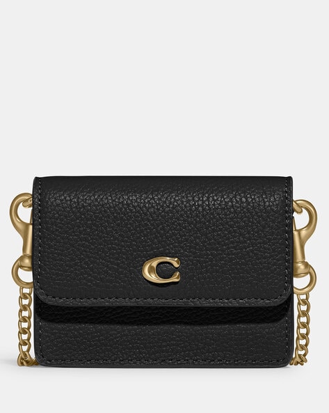 Coach | Bags | Darling Classic Black Coach Clutch Purse With Chain Strap  And Snapping Clasp | Poshmark