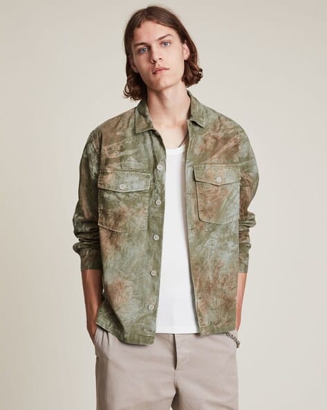 SAINTS Abstract Print Shirt with 