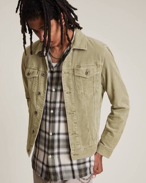 mens olive green trucker jacket