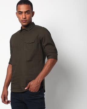 Buy Olive Green Shirts for Men by DNMX 