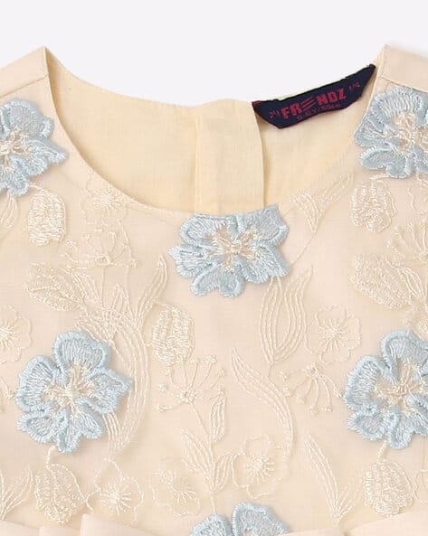 Embroidered Layered Fit & Flare Dress view 3