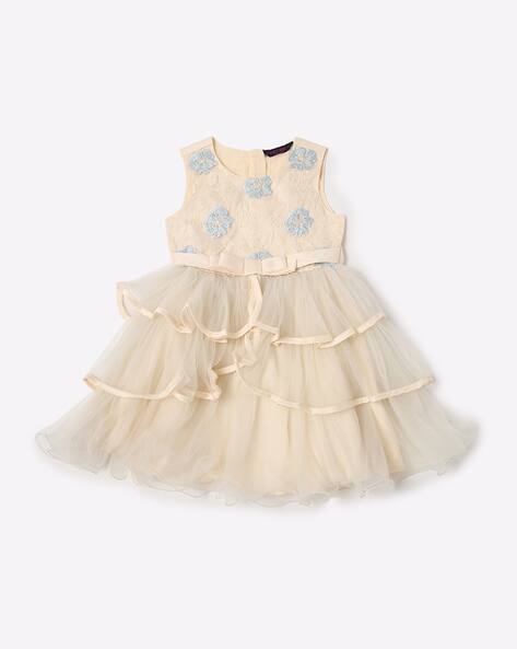 Embroidered Layered Fit & Flare Dress