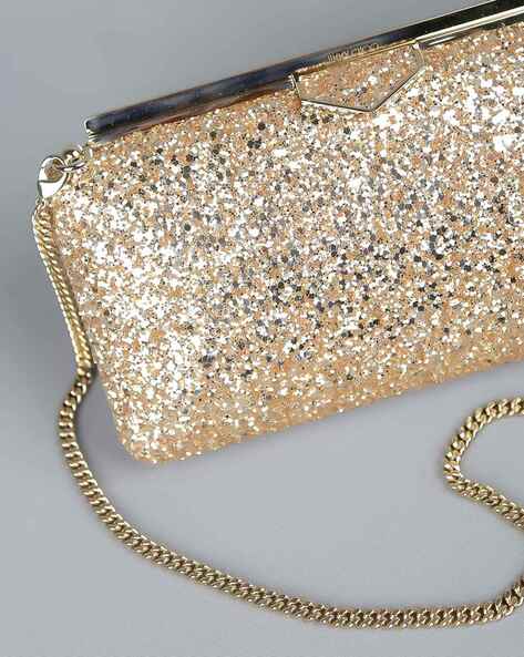 Jimmy Choo Ellipse Glitter Clutch Bag - Gold Shoulder Bags, Handbags -  JIM368878