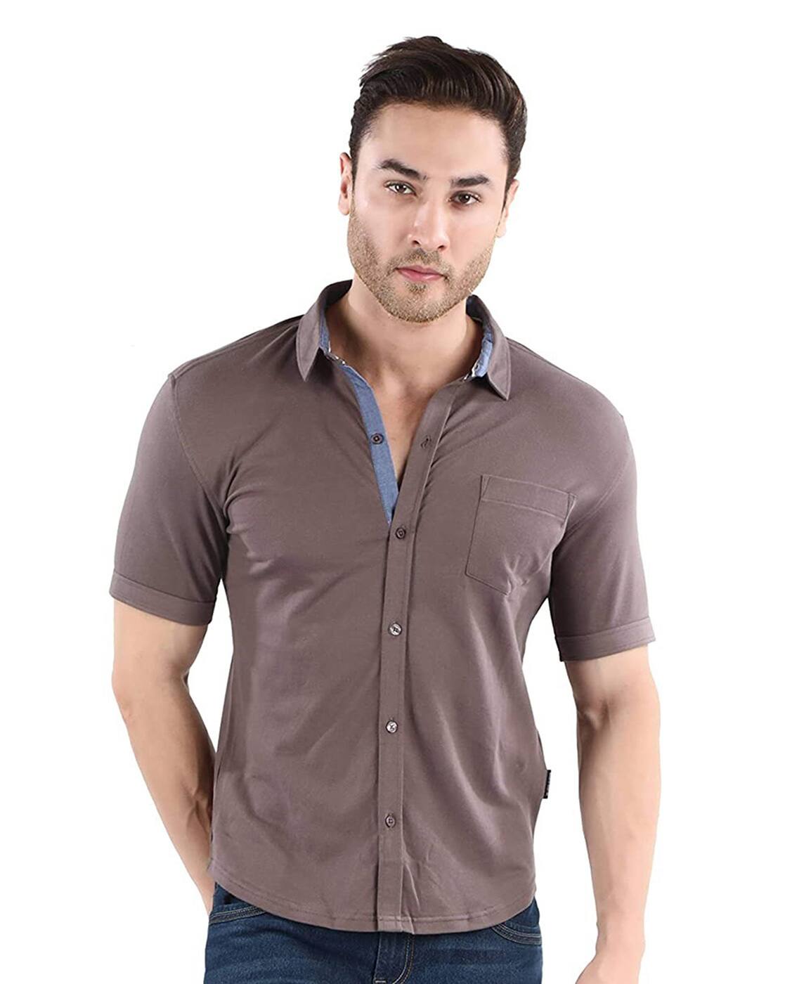 Buy Grey Shirts for Men by DREAM OF 