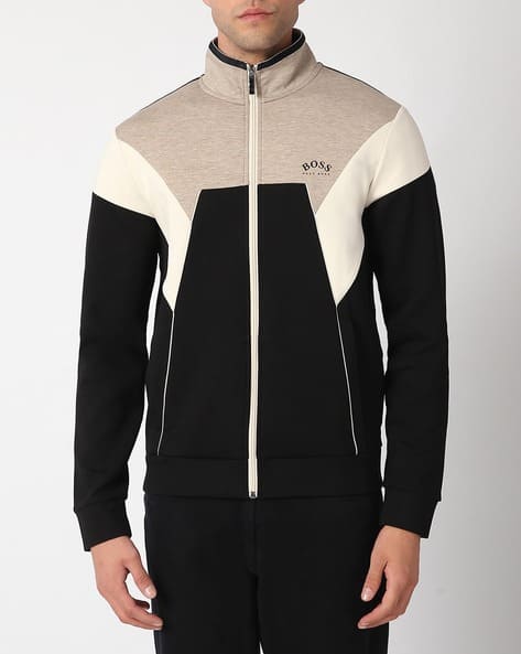 Zip-Front Colourblock Sweatshirt