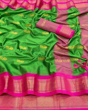 Buy Green Sarees for Women by Shree Silk Mills Online 