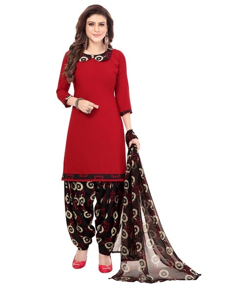 Black and outlet red combination churidar