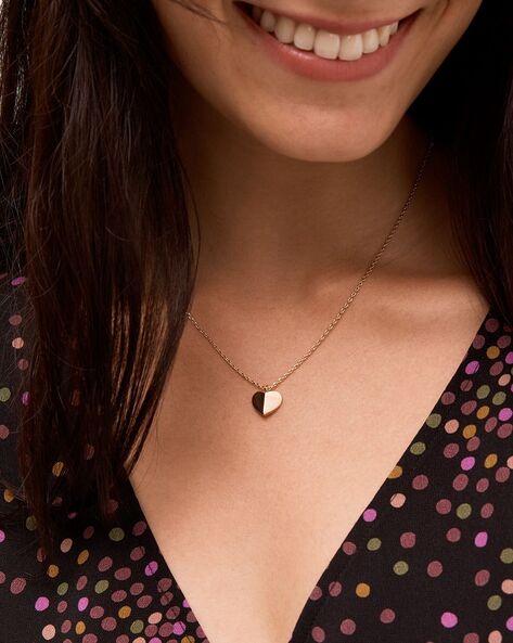 Tashi Enamel Small Heart Necklace | Blue Ruby Jewellery, Canada