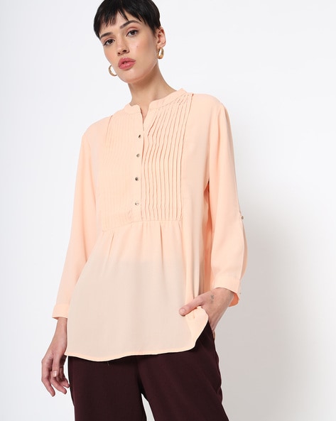 Gipsy Solid Tunic with Pintucks