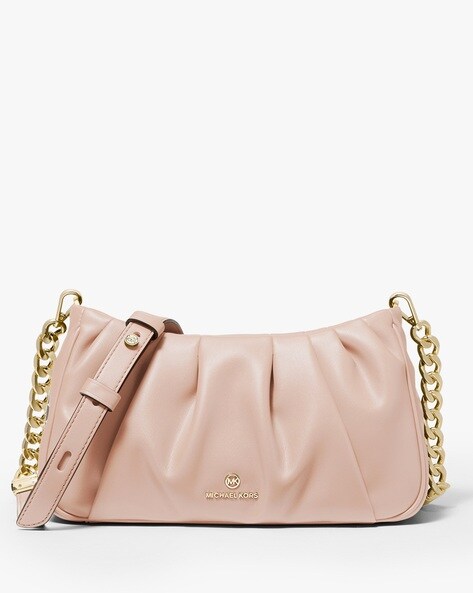 Buy Michael Kors Hannah Small Pleated Convertible Clutch Bag | Pink Color  Women | AJIO LUXE